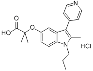 Propanoic acid, 2-methyl-2-((2-methyl-1-propyl-3-(4-pyridinyl)-1H-indo l-5-yl)oxy)-, hydrochloride CAS#: 76460-37-2