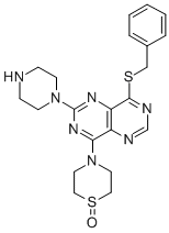 Pyrimido(5,4-d)pyrimidine, 8-((phenylmethyl)thio)-2-(1-piperazinyl)-4- (4-thiomorpholinyl)-, S-oxide CAS#: 77749-76-9
