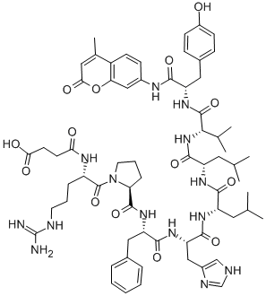 SUC-ARG-PRO-PHE-HIS-LEU-LEU-VAL-TYR-AMC TFA CAS#: 76524-84-0