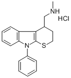 Thiopyrano(2,3-b)indole-4-methylamine, 2,3,4,9-tetrahydro-N-methyl-9-p henyl-, hydrochloride CAS#: 73426-02-5