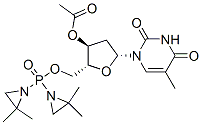 Thymidine 3'-acetate=5'-[bis(2,2-dimethyl-1-aziridinyl)phosphinic acid] CAS#: 77887-07-1