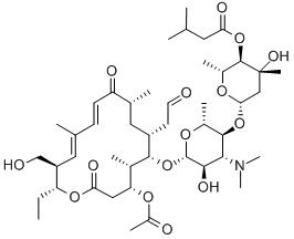 Tylosin, 23-di-O-de(6-deoxy-2,3-di-O-methyl-beta-D-allopyranosyl)-, 3- acetate-4B-(3-methylbutanoate)- CAS#: 74290-44-1
