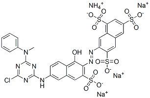 ammonium trisodium 7-[[6-[[4-chloro-6-(methylphenylamino)-1,3,5-triazin-2-yl]amino]-1-hydroxy-3-sulphonato-2-naphthyl]azo]naphthalene-1,3,6-trisulphonate CAS#: 75559-05-6