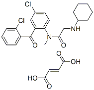 but-2-enedioic acid, N-[4-chloro-2-(2-chlorobenzoyl)phenyl]-2-(cyclohe xylamino)-N-methyl-acetamide CAS#: 75615-98-4