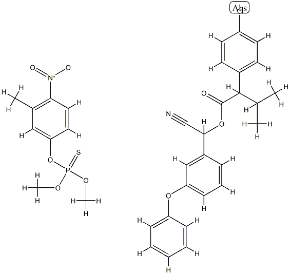 [cyano-(3-phenoxyphenyl)methyl] 2-(4-chlorophenyl)-3-methyl-butanoate, dimethoxy-(3-methyl-4-nitro-phenoxy)-sulfanylidene-phosphorane CAS#: 79871-52-6