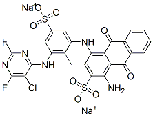 disodium 1-amino-4-[[3-[(5-chloro-2,6-difluoro-4-pyrimidinyl)amino]-2-methyl-5-sulphonatophenyl]amino]-9,10-dihydro-9,10-dioxoanthracene-2-sulphonate CAS#: 72139-17-4