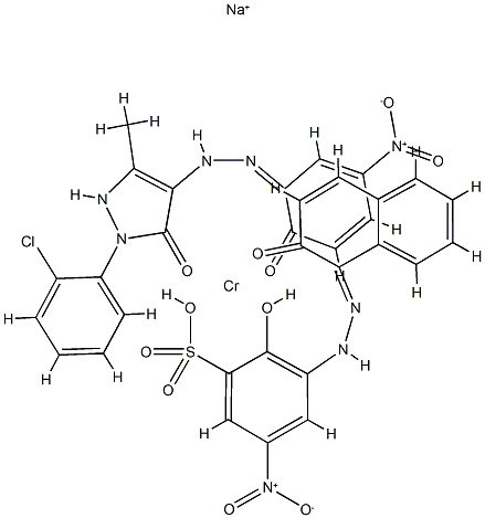 disodium [2-(2-chlorophenyl)-2,4-dihydro-4-[(2-hydroxy-5-nitrophenyl)azo]-5-methyl-3H-pyrazol-3-onato(2-)][2-hydroxy-3-[(2-hydroxy-1-naphthyl)azo]-5-nitrobenzene-1-sulphonato(3-)]chromate(2-) CAS#: 75199-05-2