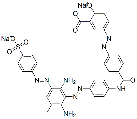 disodium 5-[[4-[[[4-[[2,6-diamino-3-methyl-5-[(4-sulphonatophenyl)azo]phenyl]azo]phenyl]amino]carbonyl]phenyl]azo]salicylate CAS#: 72829-12-0