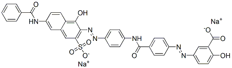 disodium 5-[[4-[[[4-[[6-(benzoylamino)-1-hydroxy-3-sulphonato-2-naphthyl]azo]phenyl]amino]carbonyl]phenyl]azo]salicylate CAS#: 79135-91-4