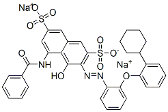 disodium 5-(benzoylamino)-3-[[2-(2-cyclohexylphenoxy)phenyl]azo]-4-hydroxynaphthalene-2,7-disulphonate CAS#: 72828-83-2