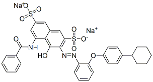 disodium 5-(benzoylamino)-3-[[2-(4-cyclohexylphenoxy)phenyl]azo]-4-hydroxynaphthalene-2,7-disulphonate CAS#: 79234-36-9