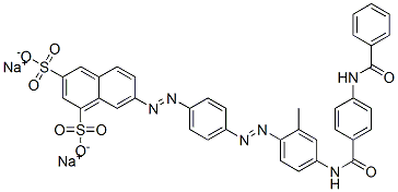 disodium 7-[[4-[[4-[[4-(benzoylamino)benzoyl]amino]-o-tolyl]azo]phenyl]azo]naphthalene-1,3-disulphonate CAS#: 79770-26-6