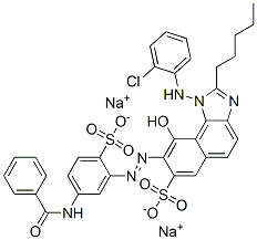 disodium 8-[[5-(benzoylamino)-2-sulphonatophenyl]azo]-1-[(2-chlorophenyl)amino]-9-hydroxy-2-pentyl-1H-naphth[1,2-d]imidazole-7-sulphonate CAS#: 75268-67-6