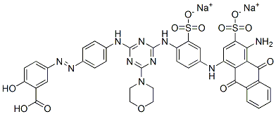 disodium hydrogen 5-[[4-[[4-[[4-[(4-amino-9,10-dihydro-9,10-dioxo-3-sulphonato-1-anthryl)amino]-2-sulphonatophenyl]amino]-6-morpholino-1,3,5-triazin-2-yl]amino]phenyl]azo]salicylate CAS#: 72927-98-1