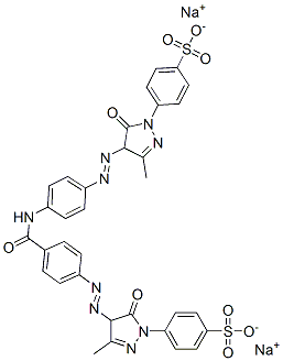 disodium p-[4-[[4-[[4-[[4,5-dihydro-3-methyl-5-oxo-1-(4-sulphonatophenyl)-1H-pyrazol-4-yl]azo]benzoyl]amino]phenyl]azo]-4,5-dihydro-3-methyl-5-oxo-1H-pyrazol-1-yl]benzenesulphonate CAS#: 72829-13-1