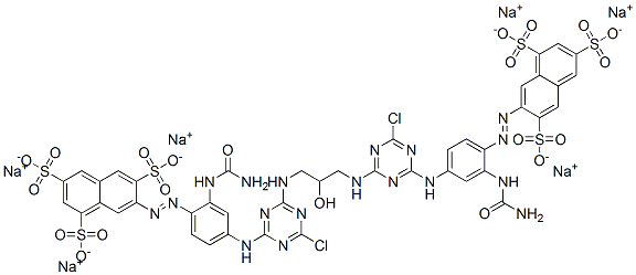 hexasodium 7,7'-[(2-hydroxypropane-1,3-diyl)bis[imino(6-chloro-1,3,5-triazine-4,2-diyl)imino[2-[(aminocarbonyl)amino]-4,1-phenylene]azo]]bisnaphthalene-1,3,6-trisulphonate CAS#: 75199-17-6