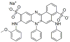 hydrogen 9-[(2-methoxyphenyl)amino]-7-phenyl-5-(phenylamino)-4,10-disulphonatobenzo[a]phenazinium, sodium salt CAS#: 72968-77-5