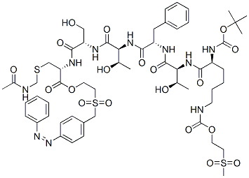 l-Cysteine, S-[(acetylamino)methyl]-N-[N-[N-[N-[N-[N2-[(1,1-dimethylethoxy)carbonyl]-N6-[[2-(methylsulfonyl)ethoxy]carbonyl]-l-lysyl]-l-threonyl]-l-phenylalanyl]-l-threonyl]-l-seryl]-, 2-[[[4-(phenylazo)phenyl]methyl]sulfonyl]ethyl ester CAS#: 76408-69-0