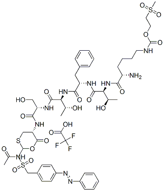 l-Cysteine, S-[(acetylamino)methyl]-N-[N-[N-[N-[N-[N6-[[2-(methylsulfonyl)ethoxy]carbonyl]-l-lysyl]-l-threonyl]-l-phenylalanyl]-l-threonyl]-l-seryl]-, 2-[[[4-(phenylazo)phenyl]methyl]sulfonyl]ethyl ester, mono(trifluoroacetate) (salt) CAS#: 76408-71-4