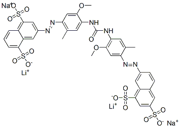 lithium sodium 7-[[4-[[[[4-[(4,8-disulpho-2-naphthyl)azo]-2-methoxy-5-methylphenyl]amino]carbonyl]amino]-5-methoxy-o-tolyl]azo]naphthalene-1,3-disulphonate CAS#: 75198-99-1