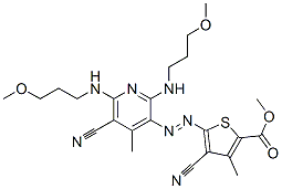 methyl 4-cyano-5-[[5-cyano-2,6-bis[(3-methoxypropyl)amino]-4-methyl-3-pyridyl]azo]-3-methyl-2-thenoate CAS#: 72968-71-9