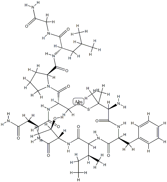 oxytocin, 1-penicillamyl-Phe(2)-Thr(4)- CAS#: 78578-27-5