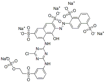 pentasodium 2-[[8-[[4-chloro-6-[[3-[[2-(sulphonatooxy)ethyl]sulphonyl]phenyl]amino]-1,3,5-triazin-2-yl]amino]-1-hydroxy-3,6-disulphonato-2-naphthyl]azo]naphthalene-1,5-disulphonate CAS#: 77365-64-1