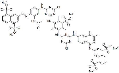 pentasodium 3,3'-[(2,4,6-trimethyl-5-sulphonato-1,3-phenylene)bis[imino(6-chloro-1,3,5-triazine-4,2-diyl)imino[2-(acetylamino)-4,1-phenylene]azo]]bisnaphthalene-1,5-disulphonate CAS#: 73398-38-6