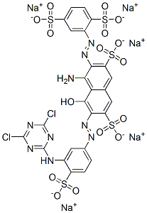 pentasodium 4-amino-6-[[3-[(4,6-dichloro-1,3,5-triazin-2-yl)amino]-4-sulphonatophenyl]azo]-3-[(2,5-disulphonatophenyl)azo]-5-hydroxynaphthalene-2,7-disulphonate CAS#: 73398-43-3