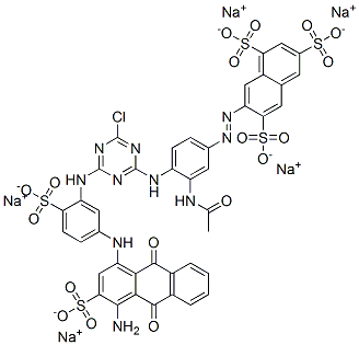 pentasodium 7-[[3-(acetylamino)-4-[[4-[[5-[(4-amino-9,10-dihydro-9,10-dioxo-3-sulphonato-1-anthryl)amino]-2-sulphonatophenyl]amino]-6-chloro-1,3,5-triazin-2-yl]amino]phenyl]azo]naphthalene-1,3,6-trisulphonate CAS#: 73398-35-3