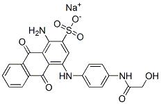 sodium 1-amino-9,10-dihydro-4-[[4-[(hydroxyacetyl)amino]phenyl]amino]-9,10-dioxoanthracene-2-sulphonate CAS#: 72829-41-5
