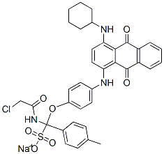 sodium alpha-(chloroacetamido)[4-[[4-(cyclohexylamino)-9,10-dihydro-9,10-dioxo-1-anthryl]amino]phenoxy]xylenesulphonate CAS#: 72391-24-3