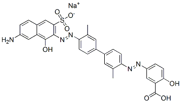 sodium hydrogen 5-[[4'-[(7-amino-1-hydroxy-3-sulphonato-2-naphthyl)azo]-3,3'-dimethyl[1,1'-biphenyl]-4-yl]azo]salicylate CAS#: 73398-45-5