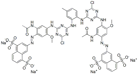 tetrasodium 3,3'-[(4-methyl-1,2-phenylene)bis[imino(6-chloro-1,3,5-triazine-4,2-diyl)imino[2-(acetylamino)-5-methoxy-4,1-phenylene]azo]]bisnaphthalene-1,5-disulphonate CAS#: 72906-25-3