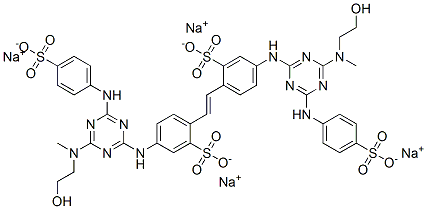 tetrasodium 4,4'-bis[[4-[(2-hydroxyethyl)methylamino]-6-[(4-sulphonatophenyl)amino]-1,3,5-triazin-2-yl]amino]stilbene-2,2'-disulphonate CAS#: 74228-28-7