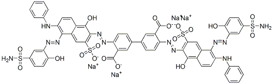 tetrasodium 4,4'-bis[[5-[[5-(aminosulphonyl)-2-hydroxyphenyl]azo]-1-hydroxy-6-(phenylamino)-3-sulphonato-2-naphthyl]azo][1,1'-biphenyl]-3,3'-dicarboxylate CAS#: 72139-19-6