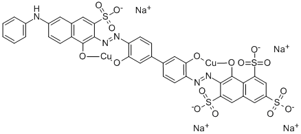 tetrasodium [mu-[7-[[4'-[[6-anilino-1-hydroxy-3-sulpho-2-naphthyl]azo]-3,3'-dihydroxy[1,1'-biphenyl]-4-yl]azo]-8-hydroxynaphthalene-1,3,6-trisulphonato(8-)]]dicuprate(4-) CAS#: 72927-72-1