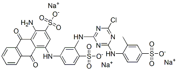 trisodium 1-amino-4-[[3-[[4-chloro-6-[(2-methyl-4-sulphonatophenyl)amino]-1,3,5-triazin-2-yl]amino]-4-sulphonatophenyl]amino]-9,10-dihydro-9,10-dioxoanthracene-2-sulphonate CAS#: 72829-24-4