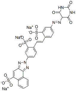trisodium 2-[4-[2-[4-[(hexahydro-2,4,6-trioxopyrimidin-5-yl)azo]-2-sulphonatophenyl]vinyl]-3-sulphonatophenyl]-2H-naphtho[1,2-d]triazole-5-sulphonate CAS#: 73398-81-9