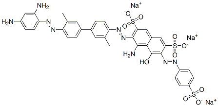 trisodium 4-amino-3-[[4'-[(2,4-diaminophenyl)azo]-3,3'-dimethyl[1,1'-biphenyl]-4-yl]azo]-5-hydroxy-6-[(4-sulphonatophenyl)azo]naphthalene-2,7-disulphonate CAS#: 72906-45-7
