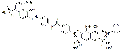 trisodium 4-amino-3-[[4-[[[4-[(8-amino-1-hydroxy-5-sulphonato-2-naphthyl)azo]phenyl]amino]carbonyl]phenyl]azo]-5-hydroxy-6-(phenylazo)naphthalene-2,7-disulphonate CAS#: 72829-11-9