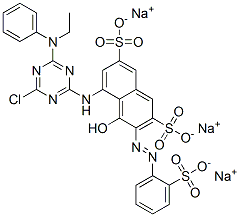 trisodium 5-[[4-chloro-6-(ethylphenylamino)-1,3,5-triazin-2-yl]amino]-4-hydroxy-3-[(2-sulphonatophenyl)azo]naphthalene-2,7-disulphonate CAS#: 72829-25-5