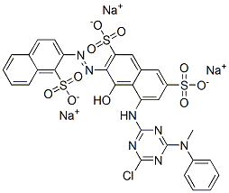 trisodium 5-[[4-chloro-6-(methylphenylamino)-1,3,5-triazin-2-yl]amino]-4-hydroxy-3-[(1-sulphonato-2-naphthyl)azo]naphthalene-2,7-disulphonate CAS#: 73297-02-6