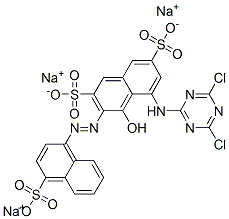 trisodium 5-[(4,6-dichloro-1,3,5-triazin-2-yl)amino]-4-hydroxy-3-[(4-sulphonato-1-naphthyl)azo]naphthalene-2,7-disulphonate CAS#: 73398-41-1