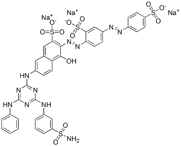 trisodium 7-[[4-[[3-(aminosulphonyl)phenyl]amino]-6-anilino-1,3,5-triazin-2-yl]amino]-4-hydroxy-3-[[2-sulphonato-4-[(4-sulphonatophenyl)azo]phenyl]azo]naphthalene-2-sulphonate CAS#: 79135-80-1