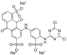trisodium 8-[[4-[(4,6-dichloro-1,3,5-triazin-2-yl)amino]-3-sulphonatophenyl]amino]-9,10-dihydro-9,10-dioxoanthracene-1,6-disulphonate CAS#: 74432-28-3
