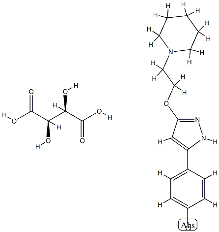 1-[2-[[5-(4-chlorophenyl)-1H-pyrazol-3-yl]oxy]ethyl]piperidine, (2R,3R )-2,3-dihydroxybutanedioic acid CAS#: 86871-53-6