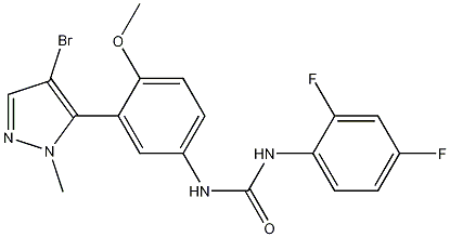 1-[3-(4-Bromo-1-methyl-1H-pyrazol-5-yl)-4-methoxyphenyl]-3-(2,4-difluorophenyl)urea CAS#: 839713-36-9