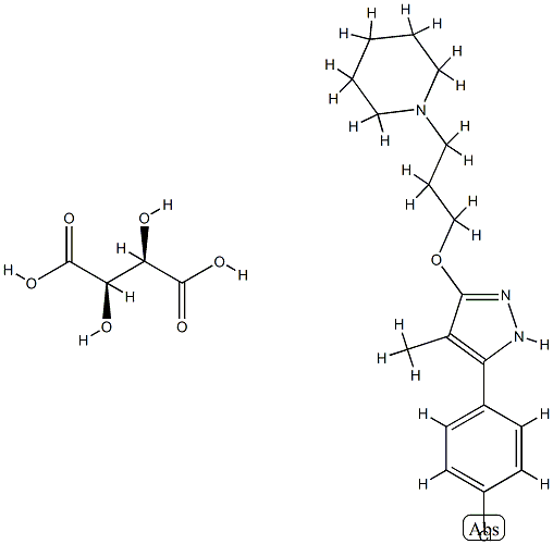 1-[3-[[5-(4-chlorophenyl)-4-methyl-1H-pyrazol-3-yl]oxy]propyl]piperidi ne, (2R,3R)-2,3-dihydroxybutanedioic acid CAS#: 86871-79-6