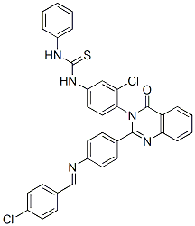 1-[3-chloro-4-[2-[4-[(4-chlorophenyl)methylideneamino]phenyl]-4-oxo-qu inazolin-3-yl]phenyl]-3-phenyl-thiourea CAS#: 83408-67-7